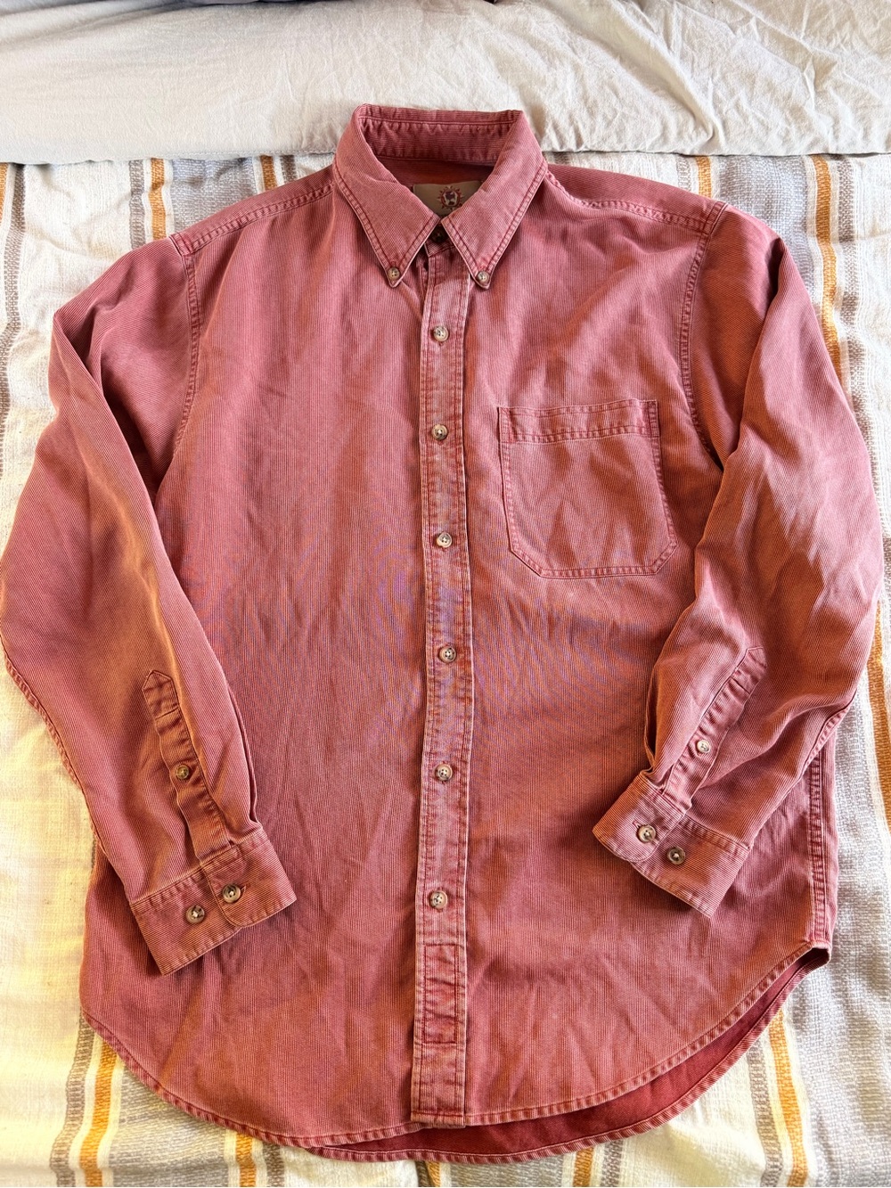 The Territory Ahead Dusty Rose Silk/Cotton Button-Down Shirt – Size M